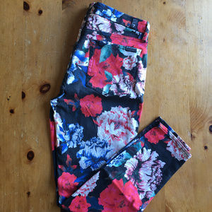 7 for All Mankind floral skinny jeans